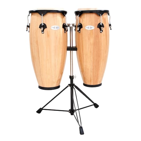 Toca Synergy Series Wood Conga Set with Stand, Natural Finish 2300N